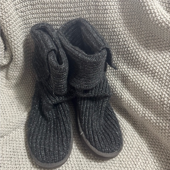 UGG Shoes - UGG Cardy Size 7 Gray Classic Knit Tall‎ Sweater Boots Fold Over Buttons